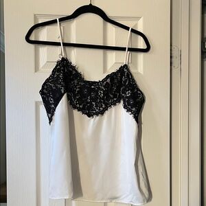 Gibson Black Lace and White Cami Top